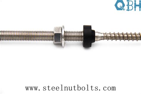 Stainless Steel Double Ended Dowel Screws With Epdm Flange Nut