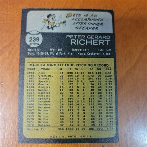 Topps Set Break Pete Richert Nm Mt Los Angeles Dodgers Ebay