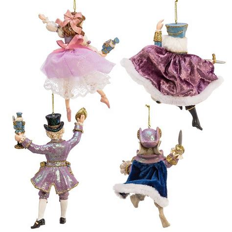 KURT ADLER 6" NUTCRACKER SUITE BALLET DELUXE 4 PIECE XMAS ORNAMENT SET ...