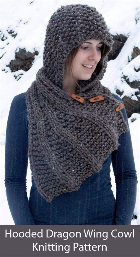 Knitted Hooded Cowl Pattern Knitting Ideas Diy