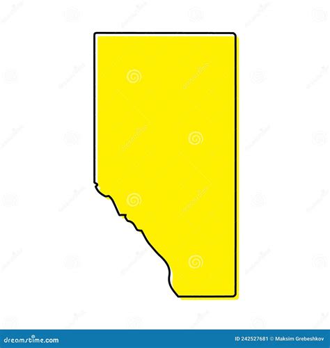 Simple Outline Map Of Alberta Is A Province Of Canada Stock Vector