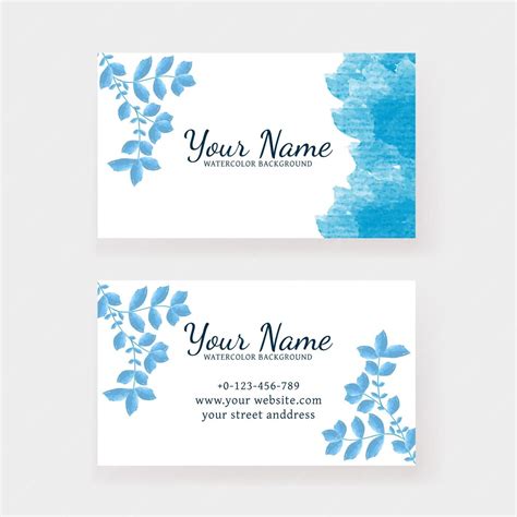 Premium Vector Watercolor Stains Business Card Template