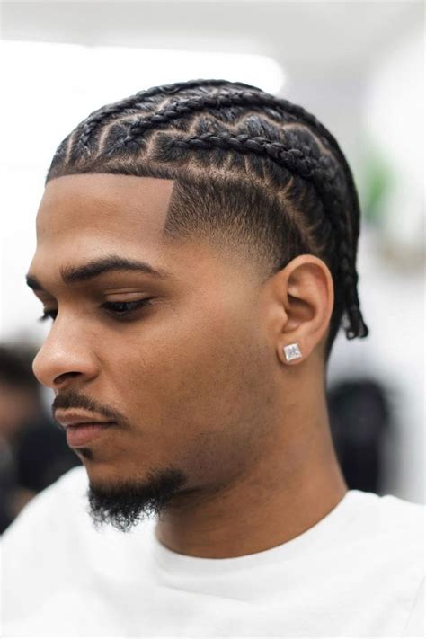 In Vogue Men S Braids With Fade In Cornrow Hairstyles For Men