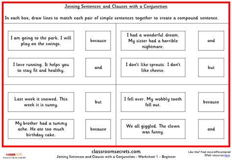 Joining Sentences And Clauses With A Conjunction Ks2 Spag Test Practice