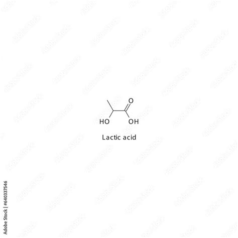 Lactic Acid Flat Skeletal Molecular Structure Keratolytic Agent Drug