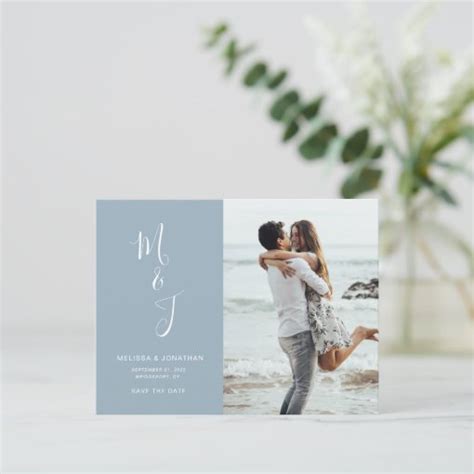 Modern Save The Date Powder Blue Announcement Postcard Zazzle