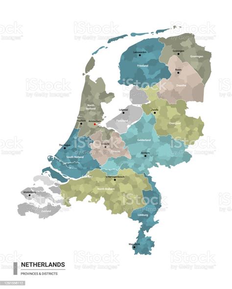 Niederlande Higt Detaillierte Karte Mit Unterteilungen Verwaltungskarte