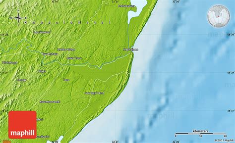 Physical Map of Mtubatuba