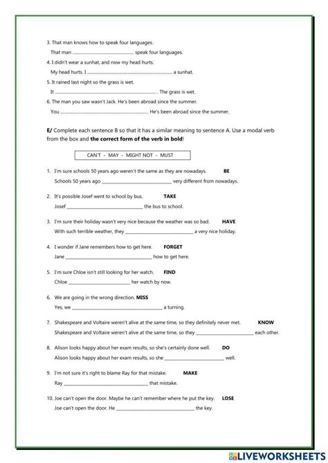 762307 Modal Verbs Rosa Teixidor Liveworksheets