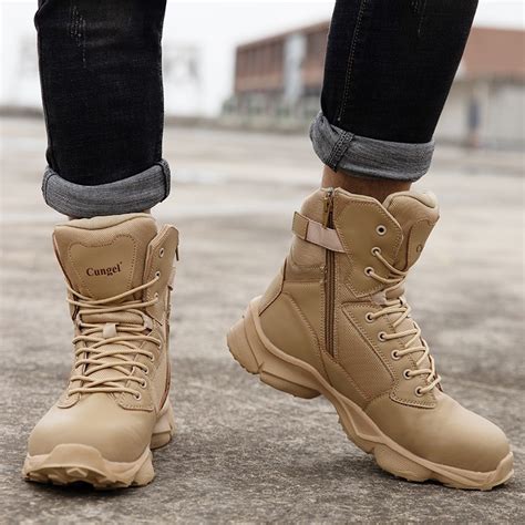 High Cut Safety Boot Shoes With Steel Toe Cap Mid Sole 4AL6 Shopee