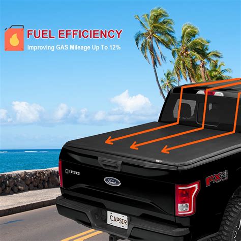 Capser Ft Soft Tri Fold Truck Bed Tonneau Cover Fits Ford