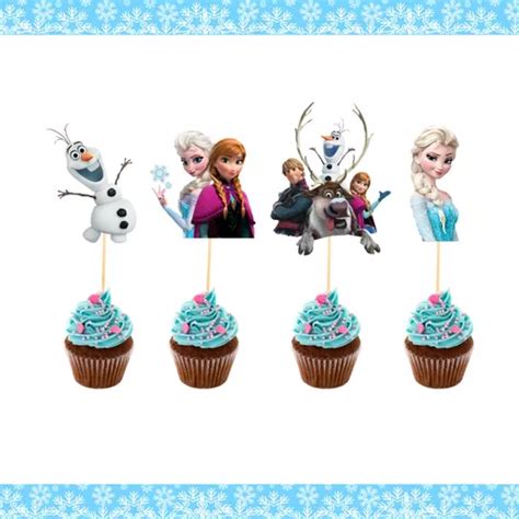 40 Pzas Mini Cake Topper Frozen Fiesta Infantil Para Cupcake MercadoLibre