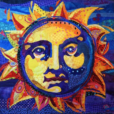 Sol Mini Art Quilt By Nancy Messier Using The Sue Carlson Technique Of Raw Piecing Art