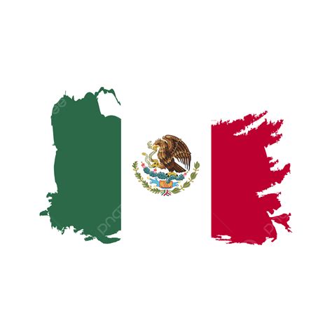 Mexico Flag Brush Strokes Isolated Element Clipart Design Mexico Flag