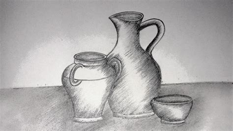 Easy Still Life Art Utensils Composition Pencil Shading Step By Step