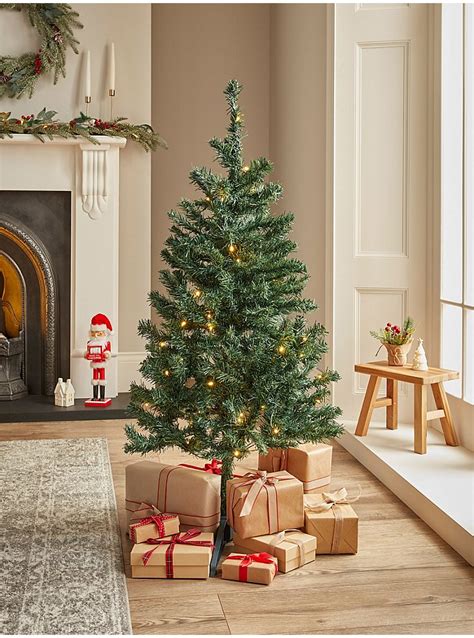 Green 4ft Pre Lit Christmas Tree Christmas George At Asda