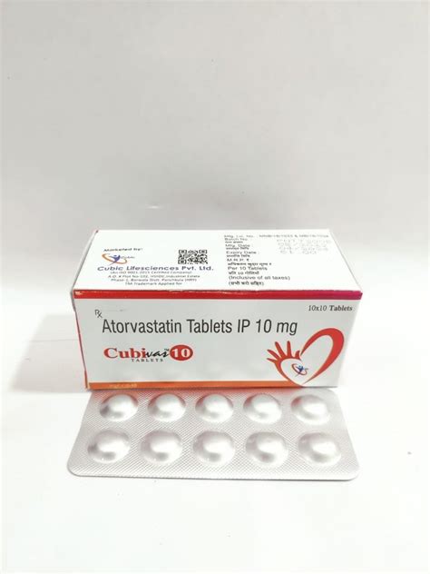 Atorvastatin Calcium 10mg Tablet At Rs 610box Atorvastatin Tablet In