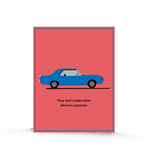 Classic Car Birthday Card Vintage Car Automobile Card Etsy