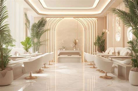 interior  modern beauty spa salon stock illustration illustration