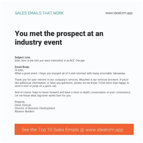 Sales Email Template Best 10 Examples IDeal Sales CRM For Construction