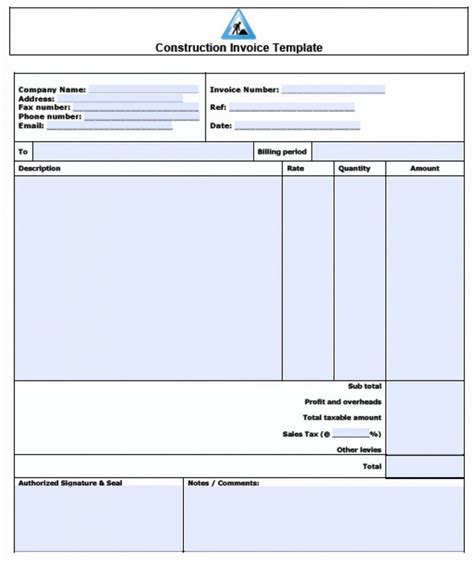 Work Order Invoice Template