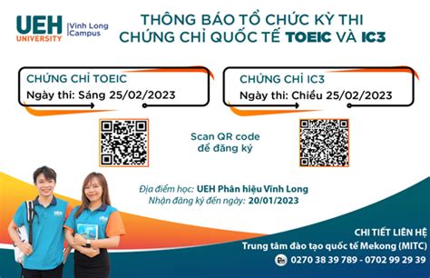 Phân Hiệu Ueh Vĩnh Long Thông Báo Tổ Chức Hội đồng Thi Chứng Chỉ Tin