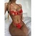Cut Out Bow Decor Underwire Lingerie Set Etsy