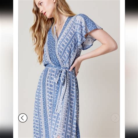 Francescas Collections Dresses Francescas Blue White Flowy Boho