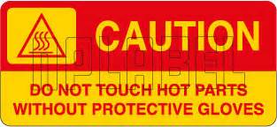 Caution Hot Stickers For Machines And Equipment