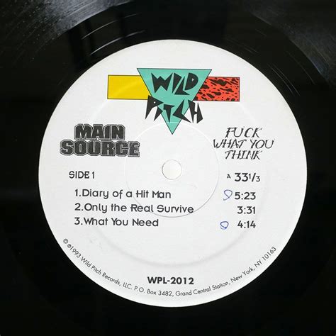 Main Source Fuck What You Think Wild Pitch Wpl Lp Yahoo