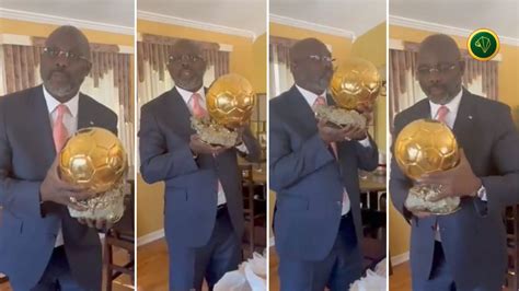 George Weah Celebrates His 1995 Ballon Dor Again In Style Watch