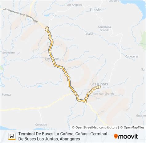 Ruta cañas las juntas de abangares horarios paradas y mapas