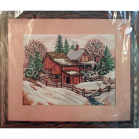 Winter Scene Four Seasons Counted Cross Stitch Kit X Candamar