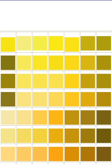 general printing color chart