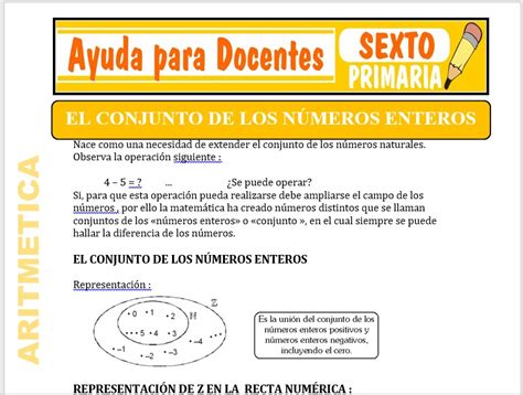 Conjunto De N Meros Enteros Para Sexto De Primaria Ayuda Para Docentes