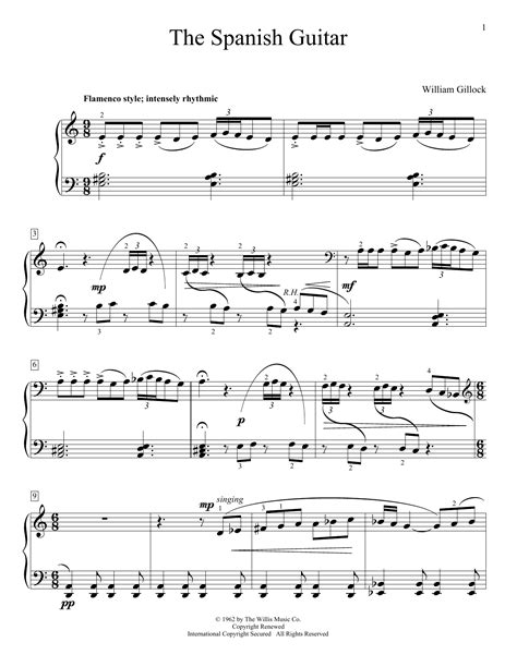 Download William Gillock The Spanish Guitar Sheet Music And Pdf Chords