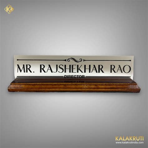 Wooden Base Desk Nameplates Natural Office Charm