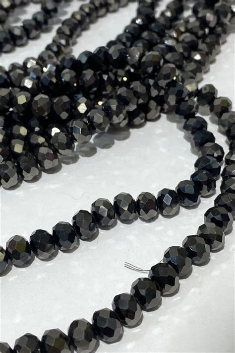 Anthracite Gray Crystal Beads Mm Hayalperest