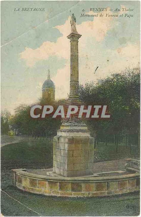 Carte Postale Ancienne RENNES Monument De Vaneau Et Papu Manuskript