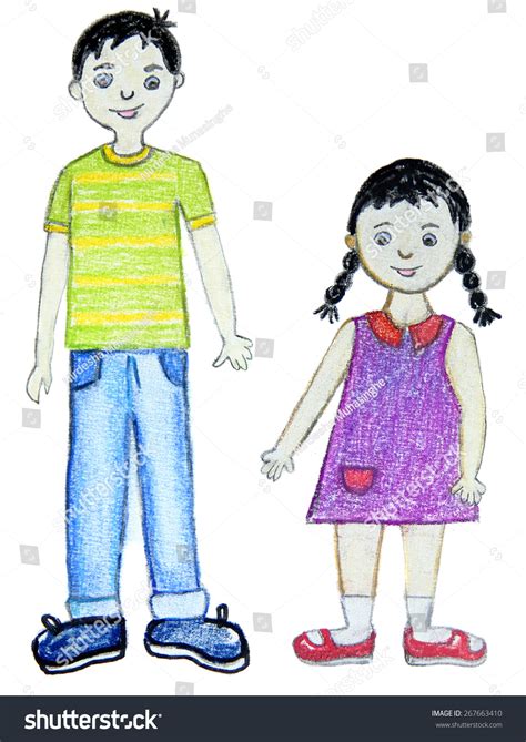 Drawing Brother Sister Stock Illustration 267663410 | Shutterstock