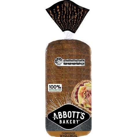 Abbott S Bakery Farmhouse Wholemeal Sandwich Slice Bread Loaf 750g Is