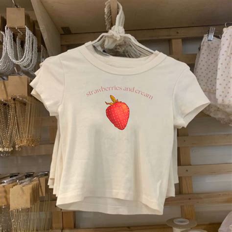 Aesthetic Strawberry T Shirt Cute Clean Girl Tee Vintage Y2k