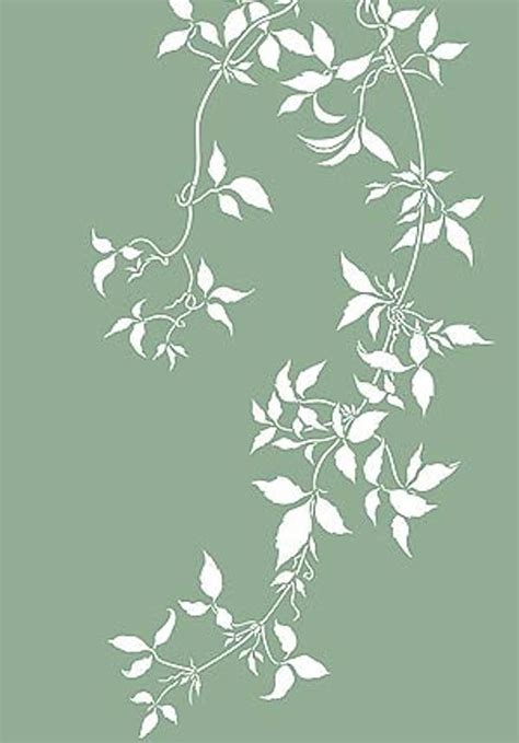 Large Trailing Clematis Leaves Stencil 2 © Etsy Leaf Stencil