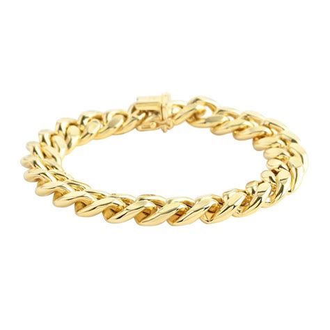 Buy 10k Yellow Gold 13mm Miami Cuban Chain Bracelet 800 In 3235