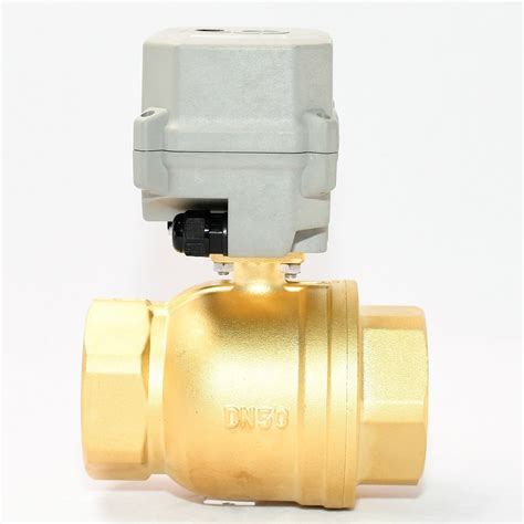 2 Dn50 Five Wires Control Normally Open Electric Ball Valvedc12v Brass Motorized Ball Valve