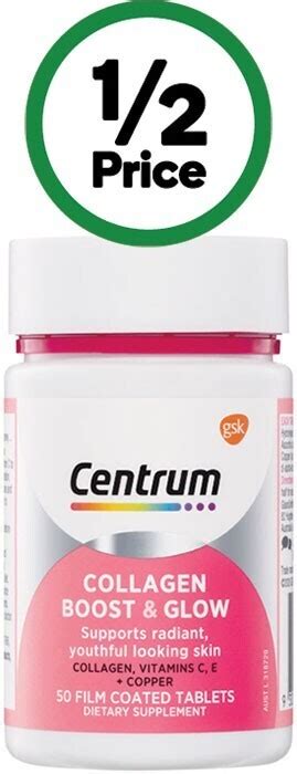 Centrum Collagen Boost And Glow Tablets Pk 50 Offer At Woolworths