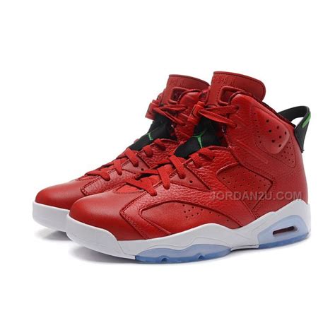 Air Jordan 6 Vi Retro Mvphistory Of Jordan” Red Leathergreen For