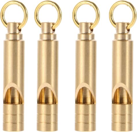 Futuresteps Brass Whistles 4 Pack Emergency Survival Whistles Loud Safety Whistles