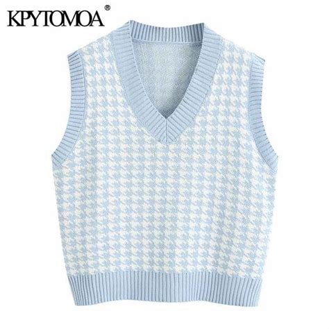 Houndstooth Cropped Sweater Vest Artofit