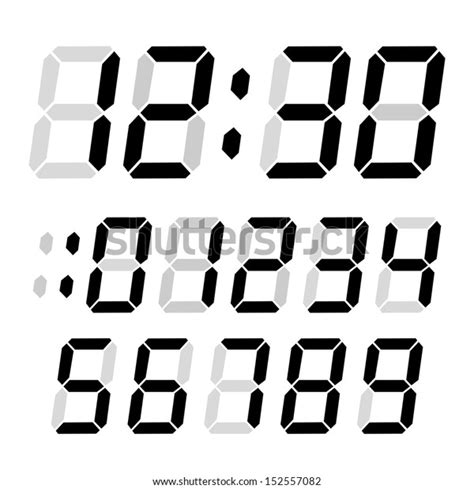 Set Electronic Digits Black Numbers On Stock Vector Royalty Free